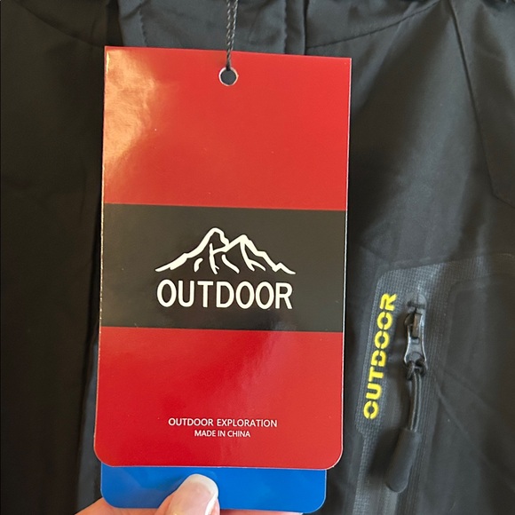 Men's Black Waterproof Ski Jacket with Yellow Accents - Picture 2 of 7